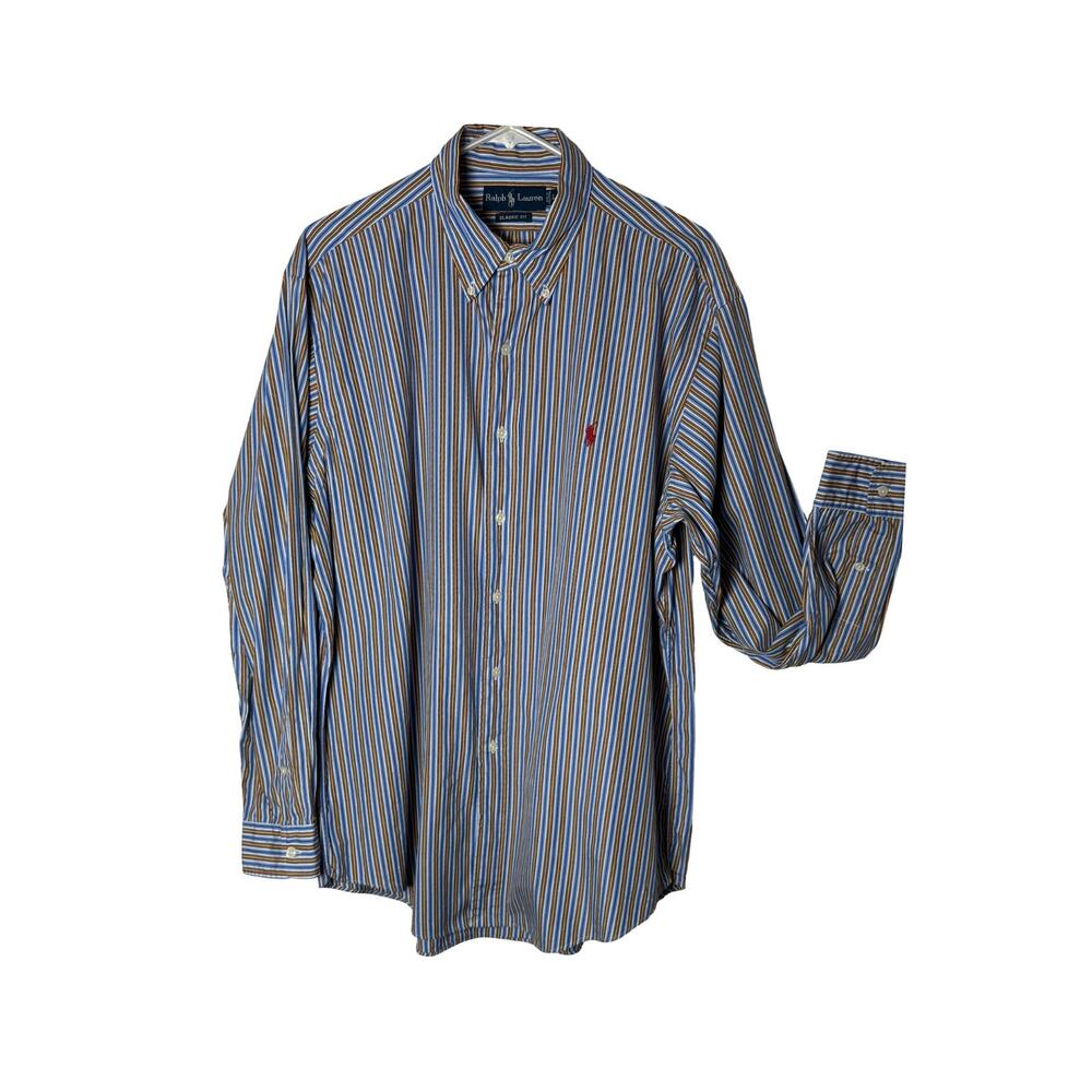 Ralph Lauren Shirt Mens Size L Classic Fit Multicolor Stripe Button Down Collar - Picture 3 of 10